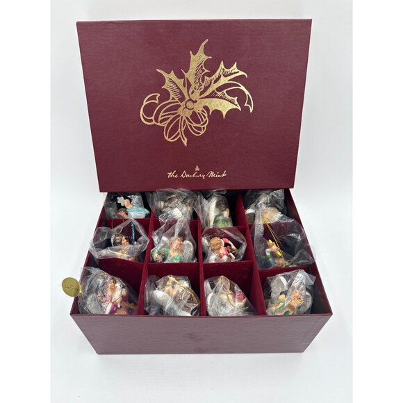 Danbury Mint HEAVENLY ANGELS Christmas Ornaments-Complete Set of 12 in Box Tags - Picture 1 of 6
